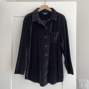 90s Vintage Kim Rogers Sport Velour Button Front Shirt Witch Whimsigoth Womens L